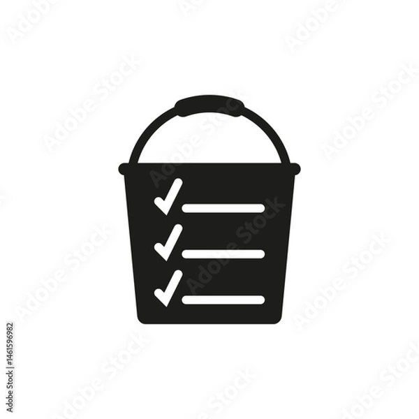 Fototapeta Icon of a bucket list with checkmarks and lines. Vector illustration on white background.
