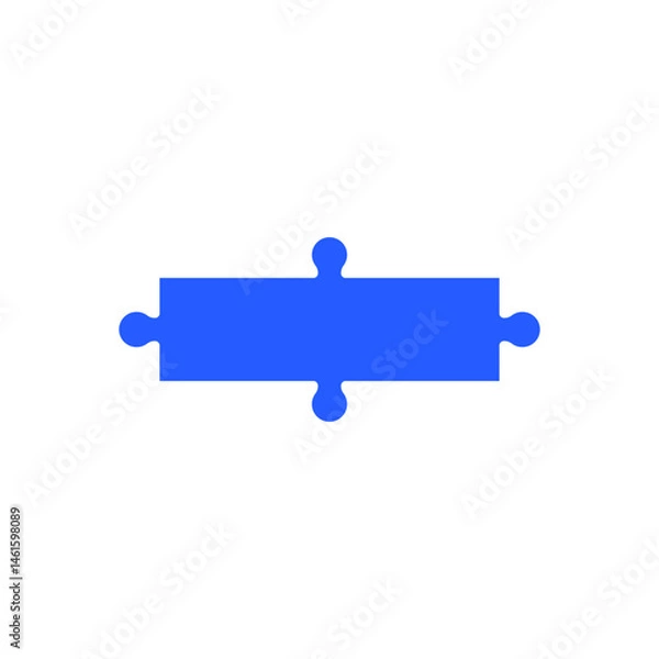 Fototapeta One long separate puzzle piece. Vector illustration on a white background. 