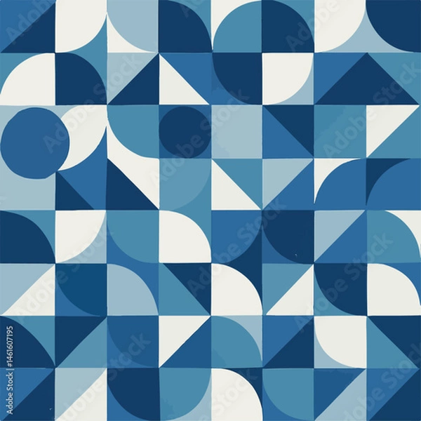 Obraz blue and white seamless pattern