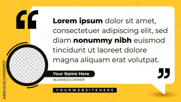 Fototapeta Testimonial, quote, motivation template with place for the photo