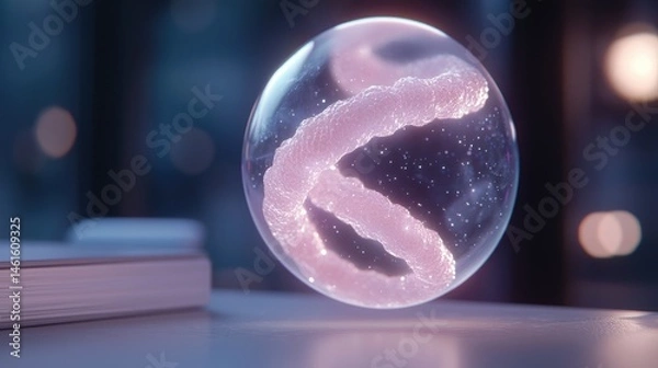 Obraz Floating DNA sphere, intricate design