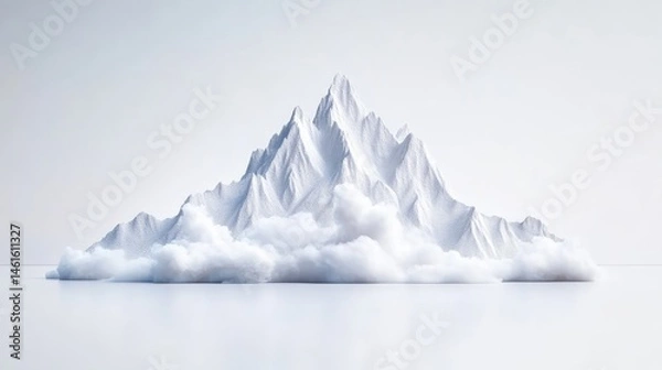 Obraz Pristine white mountain peak rising from a cloud base