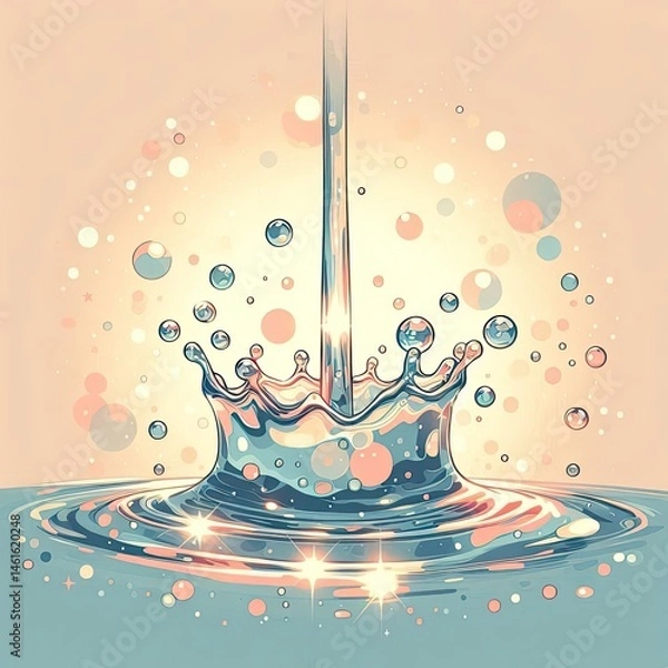 Fototapeta Water and Light: The way light reflects and refracts through water, creating shimmering patterns