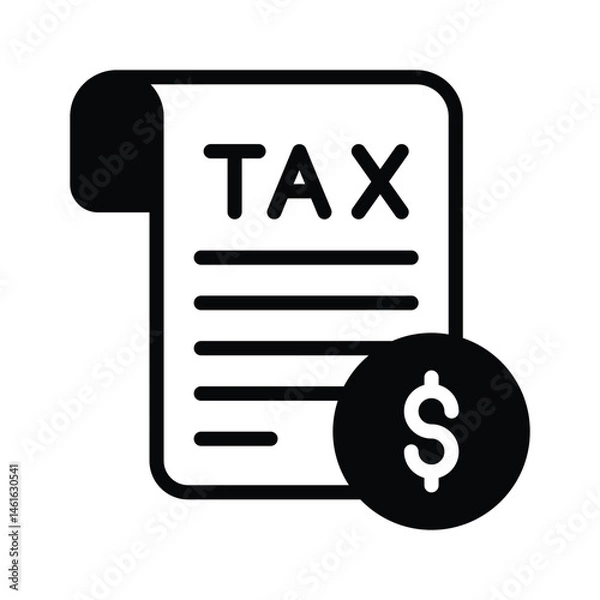 Obraz Have a look at this amazing glyph icon showing tax report