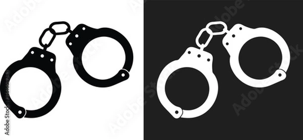 Obraz handcuff silhouette, handcuff vector art, handcuff icon vector illustration