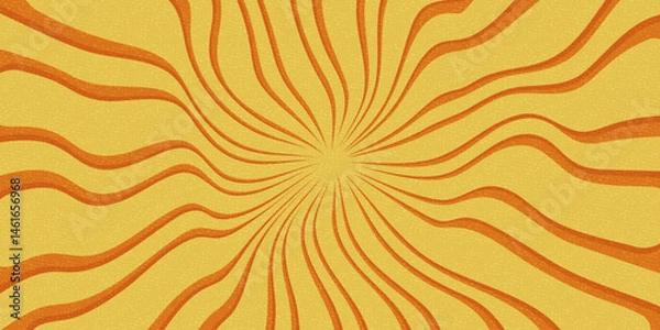 Fototapeta Retro sunburst. Wavy rays. Radial sun rays in warm beige, yellow, pink colors. Design for logo, branding, print, backdrop, background. Vector illustration