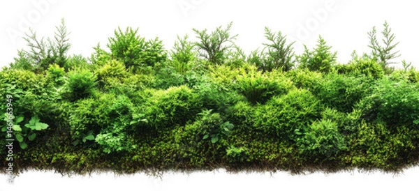 Fototapeta ferns on moss in forest isolated on transparent background