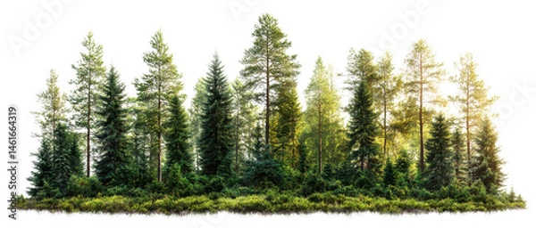Fototapeta forest trees isolated on transparent background