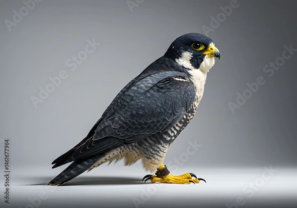 Fototapeta Majestic Peregrine Falcon: Profile View of a Powerful Bird of Prey