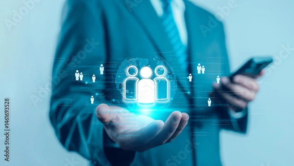 Obraz The concept of human resource management is the management of human resources within an organization, focusing on recruitment, training, conflict resolution, and promoting an effective organization.