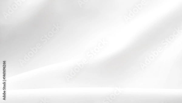 Fototapeta Clean white silk fabric folds creating smooth luxury minimal backdrop texture