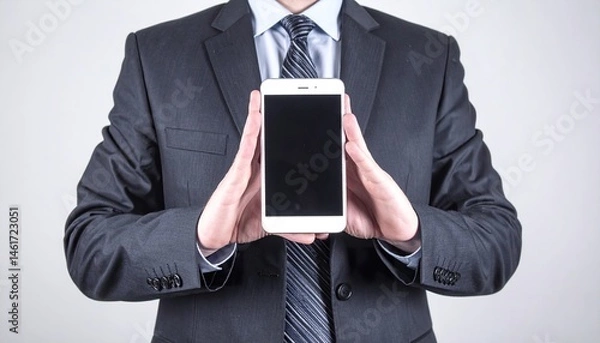 Obraz Professional presentation with modern smartphone device for connection and communication