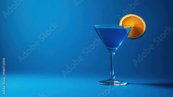 Obraz Blue cocktail with orange slice