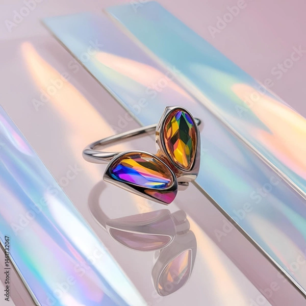 Obraz wedding rings on a mirror