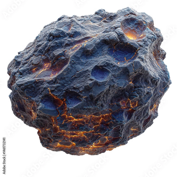 Fototapeta asteroid, 2d video game sprite, isolated on PNG background
