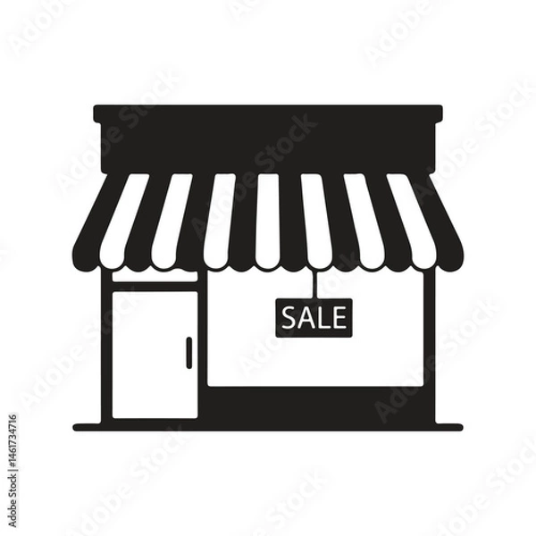 Fototapeta Online store icon, marketplace or ecommerce shop flat vector icon for apps and websites