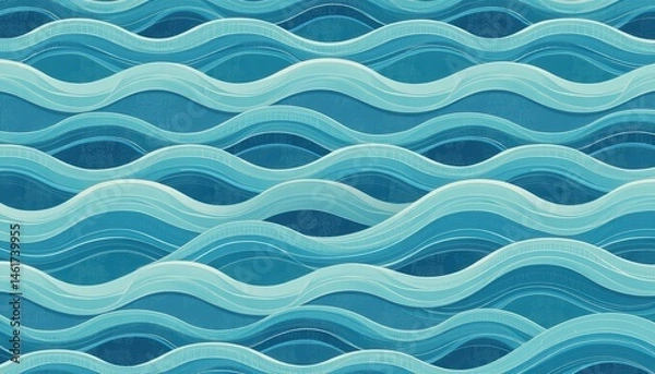 Obraz Rippling Blue Ocean Waves Creating Abstract Patterns in Fluid Motion