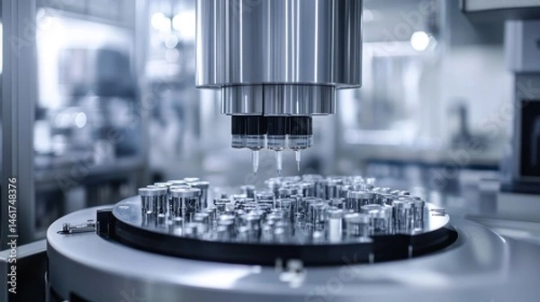 Fototapeta Automated Pharmaceutical Filling Machine: Precision and Efficiency in Medicine Manufacturing