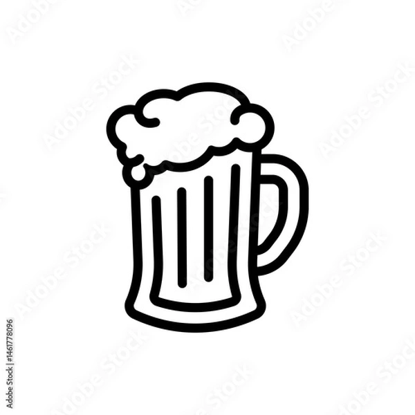 Fototapeta The icon of a large beer mug. A design element.