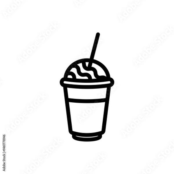 Fototapeta The icon of a milkshake glass. A design element.