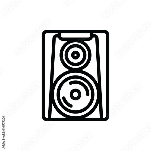 Fototapeta The outline icon of a large music speaker. A design element.