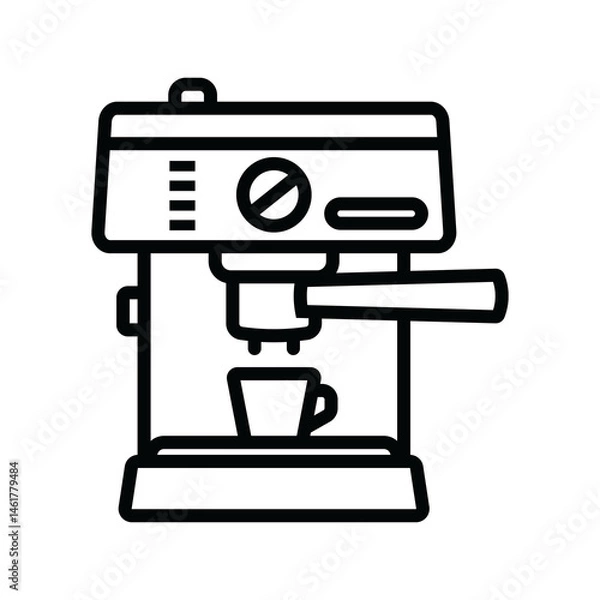 Fototapeta The contour icon of the coffee machine. A design element.