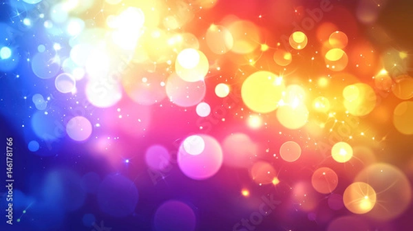 Fototapeta Vibrant colorful bokeh light effect with sparkling abstract background