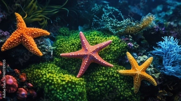 Obraz Vibrant coral reef teeming with life