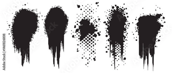 Fototapeta Abstract Black Ink Splatter Textures HighResolution