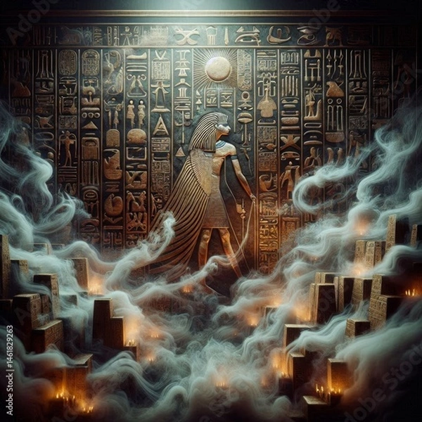 Obraz Ancient texts in the clouds and mist