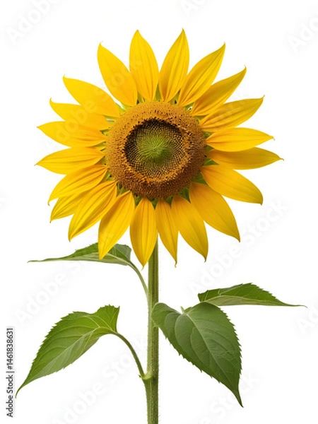 Fototapeta Helianthus annuus on whrite background