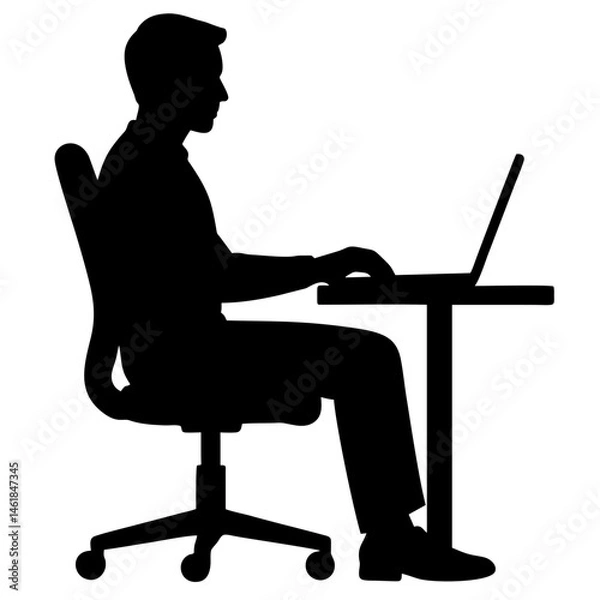 Fototapeta vector of man working on desk.