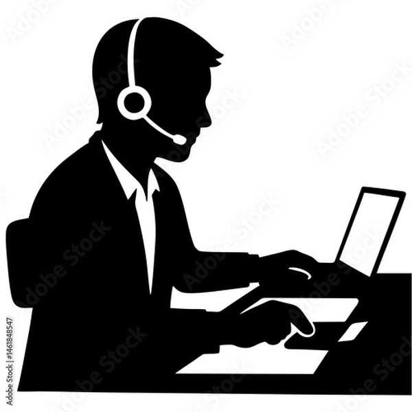 Fototapeta vector of computer operator.