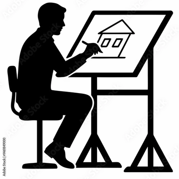 Fototapeta vector of man busy in sketching.
