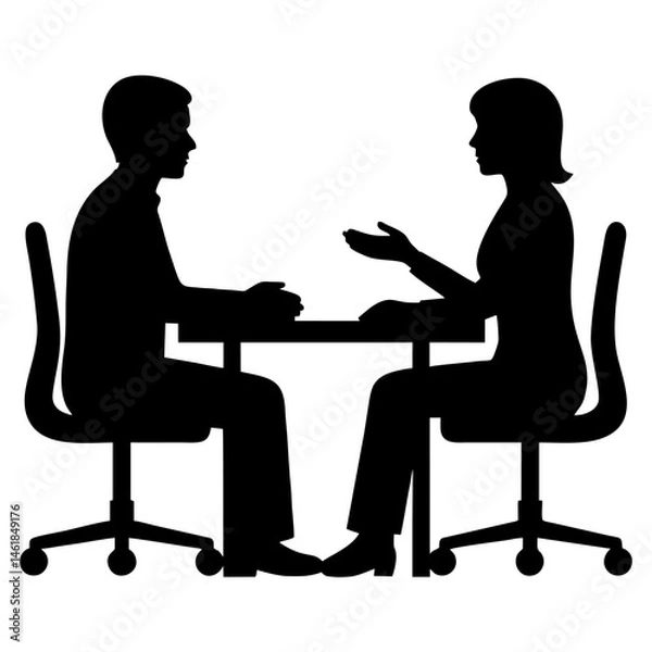 Fototapeta vector of two employees discussing with each other.