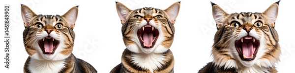 Obraz A cute cat meowing, transparent background
