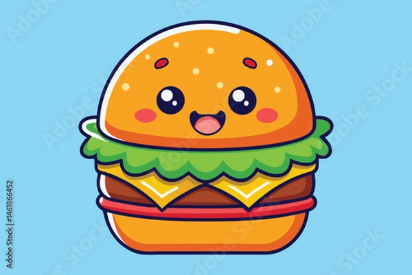 Obraz  cute burger colorful Vector