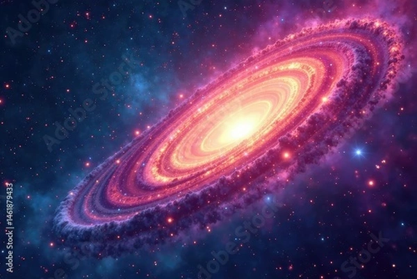 Fototapeta Abstract swirling nebula, cosmic seamless loop , pink, backdrop, purple