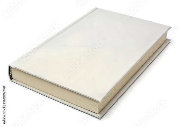Fototapeta Blank Hardcover Book with White Cover—Minimalist and Versatile Design for Journals, Sketchbooks, and Branding