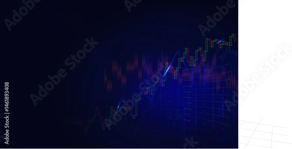 Fototapeta Stock market or forex trading graph in graphic design concept.