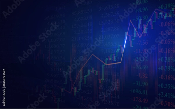 Fototapeta Stock market or forex trading graph in graphic design concept.
