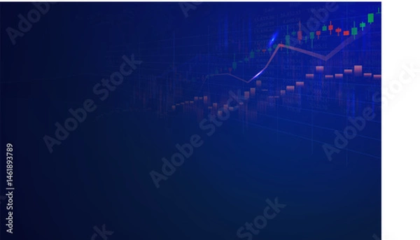Fototapeta Stock market or forex trading graph in graphic design concept.