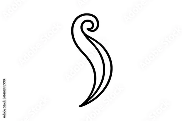 Fototapeta Ornate vector illustration of a stylized leaf design, capturing elegance and nature-inspired artistry for modern graphics