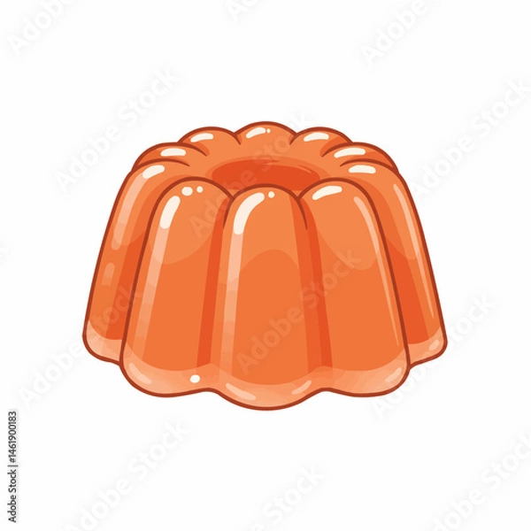 Fototapeta Cartoon of a wiggly ringed mold sits in the lower corner of a white background