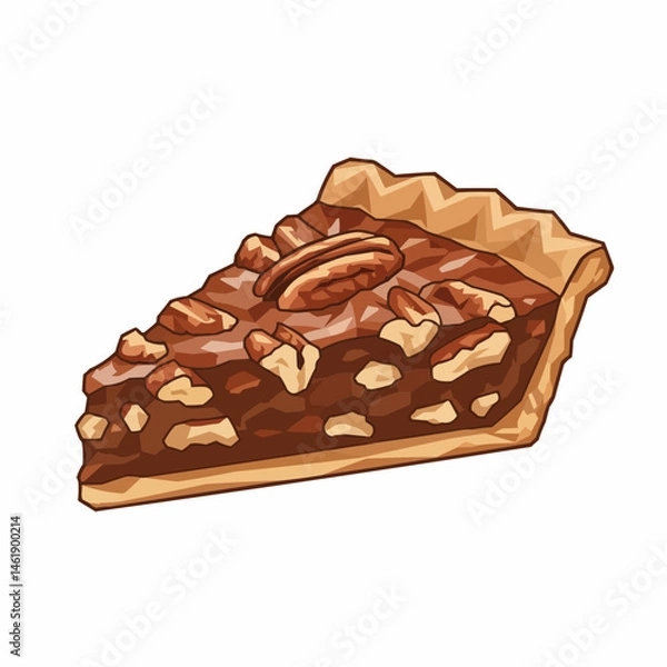 Fototapeta Image features a delectable slice of pecan pie, with a flaky crust and sweet, nutty filling