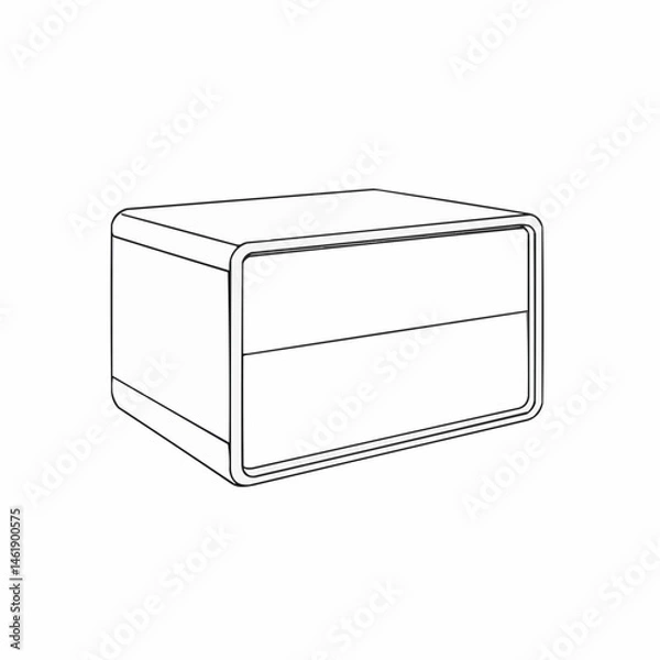 Fototapeta Simple minimalistic illustration of a rounded edge table, white background