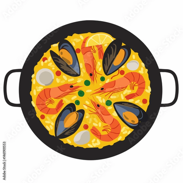 Fototapeta Paella in a Pan