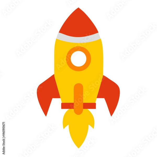 Obraz Colorful rocket illustration depicting the excitement of space exploration and adventure for children and adults alike