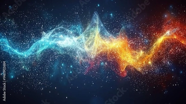 Fototapeta Sharp abstract artwork symbolizing mental strength glowing colorful swirls and dynamic light patterns vivid clear style