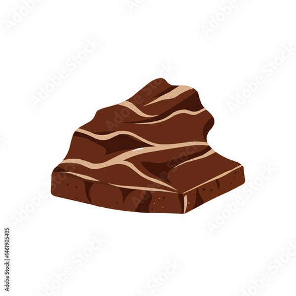 Fototapeta Abstract art Layered brown and tan terrain, minimalist composition with a white background